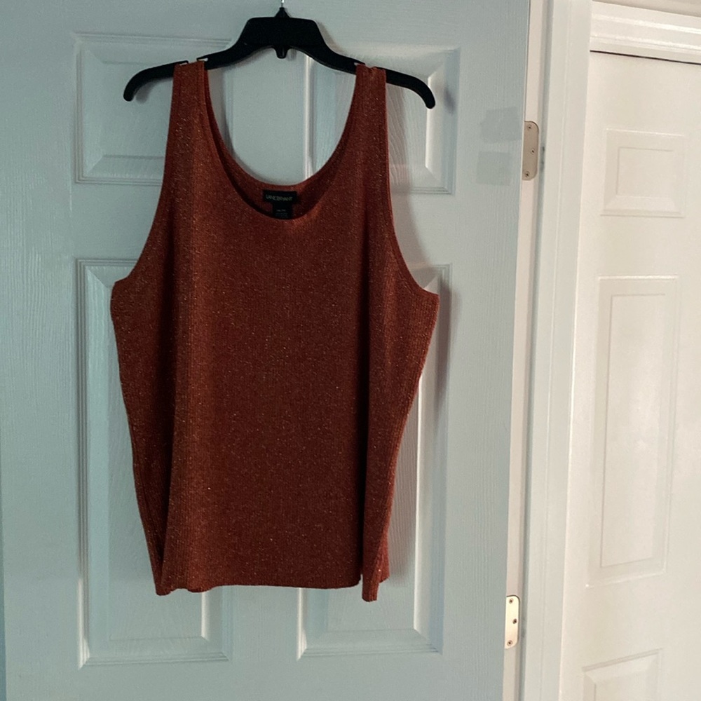 Lane Bryant Fitted Brown Tank Top
